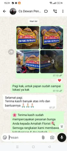 Testimonial Papan Bunga Pernikahan pademangan